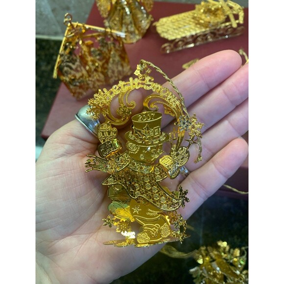 Danbury Mint 2007 23K Gold Electroplated Ornaments w Box 11 Total EUC - Picture 10 of 12